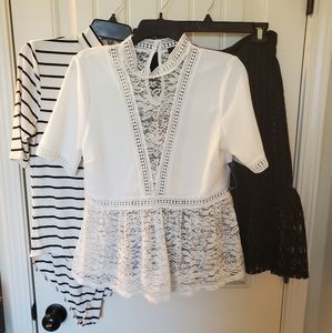 Black and White Skirt Set